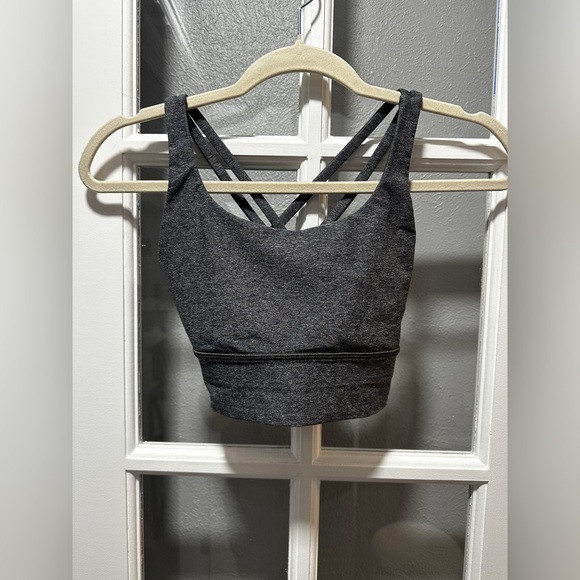 Lululemon Energy Bra *Long Line-Heathered Black - Picture 4 of 8